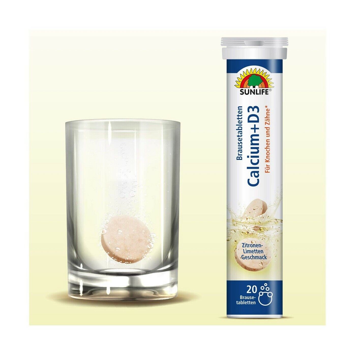 Sunlife Calcium + Vitamin D3 Brausetabletten 20 Stück